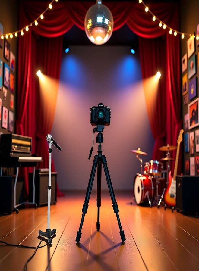 Mozff Black Dollhouse Decoration Accessories, 1:12 Dollhouse Miniature Scene Model Microphone with Stand Play Toy, Decortion, Dollhouse Furniture, Doll's Microphone (90 x 18 mm) - Image 4